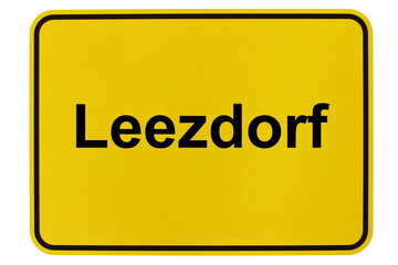 Illustration eines Ortsschildes der Gemeinde Leezdorf in Niedersachsen