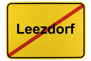 Fototapeta premium Illustration eines Ortsschildes der Gemeinde Leezdorf in Niedersachsen
