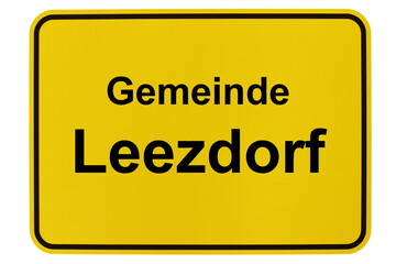 Illustration eines Ortsschildes der Gemeinde Leezdorf in Niedersachsen
