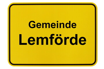 Illustration eines Ortsschildes der Gemeinde Lemförde in Niedersachsen