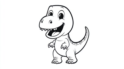 Fototapeta premium Cute cartoon dinosaur (1)