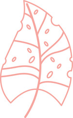 Abstract Plant And Leaves Shape Element Outline