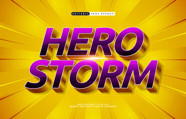 hero storm editable text effect with a super and hero text effect