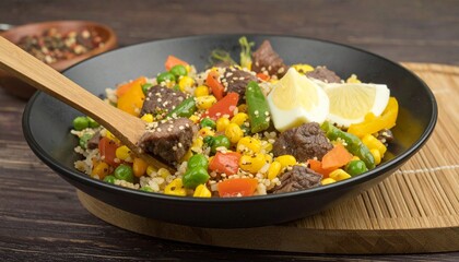 rice with vegetables and meat