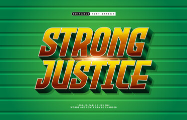 Obraz premium strong justice editable text effect with a super and hero text effect