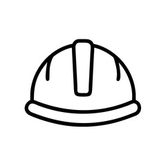 Construction Hard Hat Line Icon for Safety and Industrial Use
