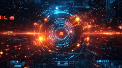 Abstract geometric technological flyer design