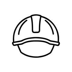 Construction Safety Helmet Line Icon Illustration
