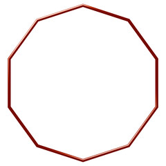 3D素材_金属のフレーム_赤