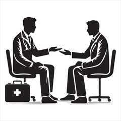 Obraz premium Doctor and Patient Silhouette - Compassionate Healthcare , black colour vactor 