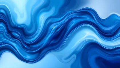 Liquid Abstract Blue Fluid Background Vector Banner Template for Social Media and Websites with Wavy Shapes
