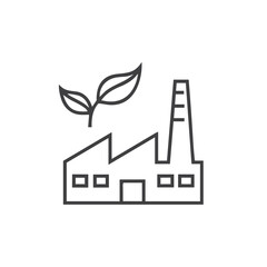 Fototapeta premium Eco-friendly factory icon for sustainable manufacturing websites, green business blogs, corporate responsibility presentations, environmental initiatives and clean industry promotions