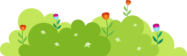 Bush Flower Flat Illustration