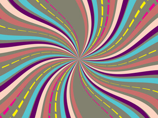 Vintage retro banner background. Colorful grunge wave wallpaper. Vector illustration. Twist party backround pattern.
