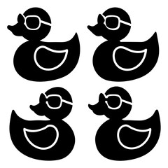 Rubber Duck Icons Set Vector Illustration
