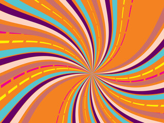 Vintage retro banner background. Colorful grunge wave wallpaper. Vector illustration. Twist party backround pattern.
