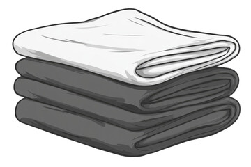 Stacked white and gray folded cloths