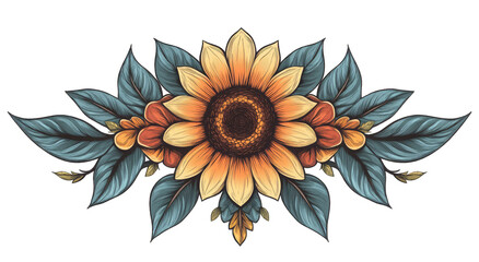 Ornate sunflower floral design