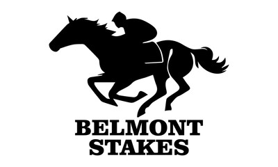 Belmont stakes horse racing icon, belmont stakes horse racing vector illustration and belmont stakes horse racing logo design with white background
