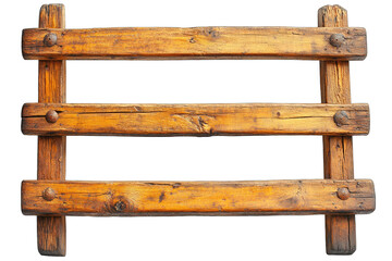 Aged wooden frame, three horizontal slats, rustic