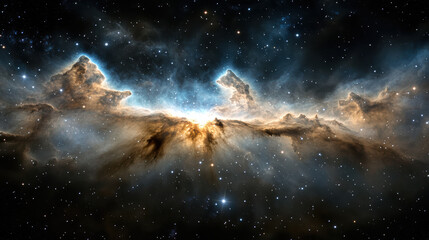 Fototapeta premium Majestic nebula clouds enveloping vibrant star formation create stunning cosmic scene