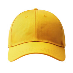 Plain yellow baseball cap isolated on transparent background