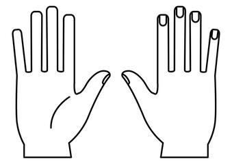 シンプルな手のひらと手の甲のアイコンセット