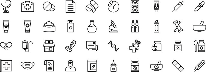 Pharmacy Icon Set, Medical and Pharmacy Icons, Healthcare and Medicine Icons, icon set