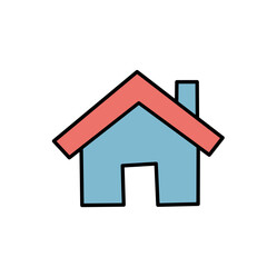 Flat home icon in soft color palette representing homepage, main menu, or real estate concept. Suitable for website or app UI