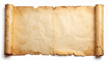 old paper with burnt edges on white background