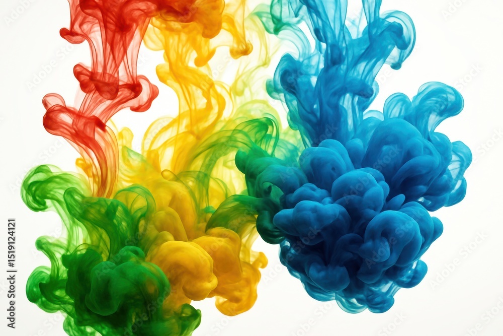 Aufkleber vibrant swirls of colorful ink in water creating a stunning abstract background