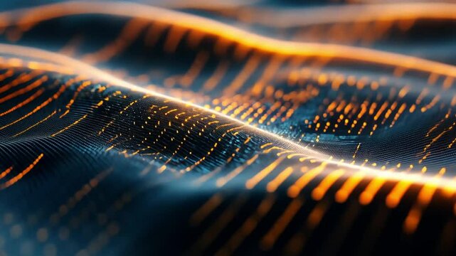 Abstract Digital Wave: Binary Code Flowing