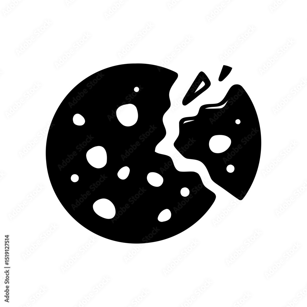 Poster website cookie icon with bite, internet tracking data symbol. browser information and user preferenc