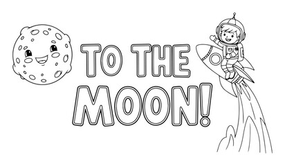 to the moon space explorer vector illustration for kids