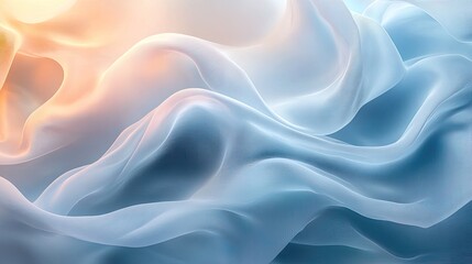 Obraz premium Abstract pastel-toned flowing forms with soft hues, evoking beauty, elegance, and fluid artistic movement.