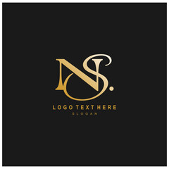 Elegant Gold NS Monogram Logo for Business