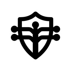 Ornate shield icon for classic protection, security, heritage. Vintage graphic for strength, honor, traditional defense. For emblems, badges, concepts needing historical gravitas.