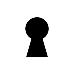 Keyhole outline icon for access, entry, potential unlocking. Simple graphic for opportunities, secrets, security point. For privacy, solutions, discovering hidden information.