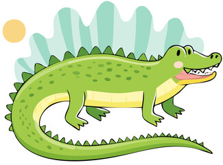 Naklejka premium Friendly Gator Character