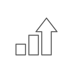 Outline Style Icon of Bar Graph Turning Into Arrow Editable Stroke Vector Representing Success Analytics and Financial Growth
