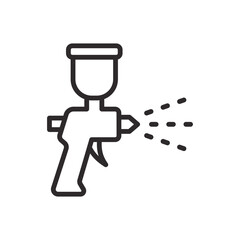 Spray gun icon. Vector illustration. Editable stroke.