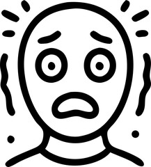 Fearful expression a person's face showcasing anxiety fear worry apprehension dread panic terror alarm fright unease stress showing human emotion and facial expression