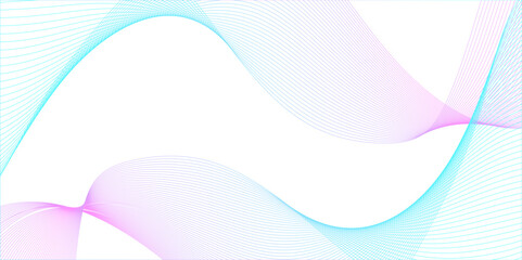 White wave curve lines banner background design. Abstract soft wave lines dynamic flowing purple and blue isolated background. Vector Illustration of the pink pattern of lines. stripes on white.
