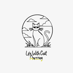  cat premium abstract design . cat with a heart