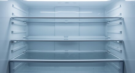 Empty Refrigerator Interior Clean, Organized, and Ready for Groceries