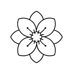 Sakura line art vector icon design.