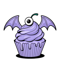 Halloween Bat Cake Vector Illustration , halloween cake design, Halloween, spooky bakery, themed party ,  Halloween cake vector illustration