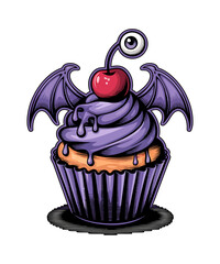Halloween Bat Cake Vector Illustration , halloween cake design, Halloween, spooky bakery, themed party ,  Halloween cake vector illustration