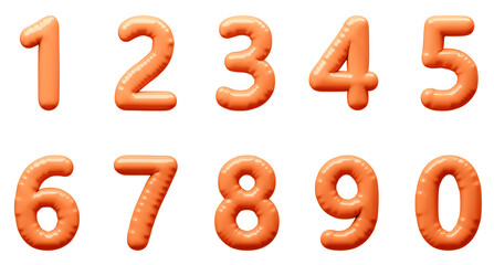 3D画像_風船_数字_オレンジ