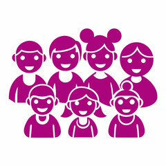 Happy family silhouette icons set vector illustration